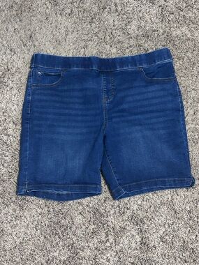 Terra & Sky 1X denim pull on shorts 8”